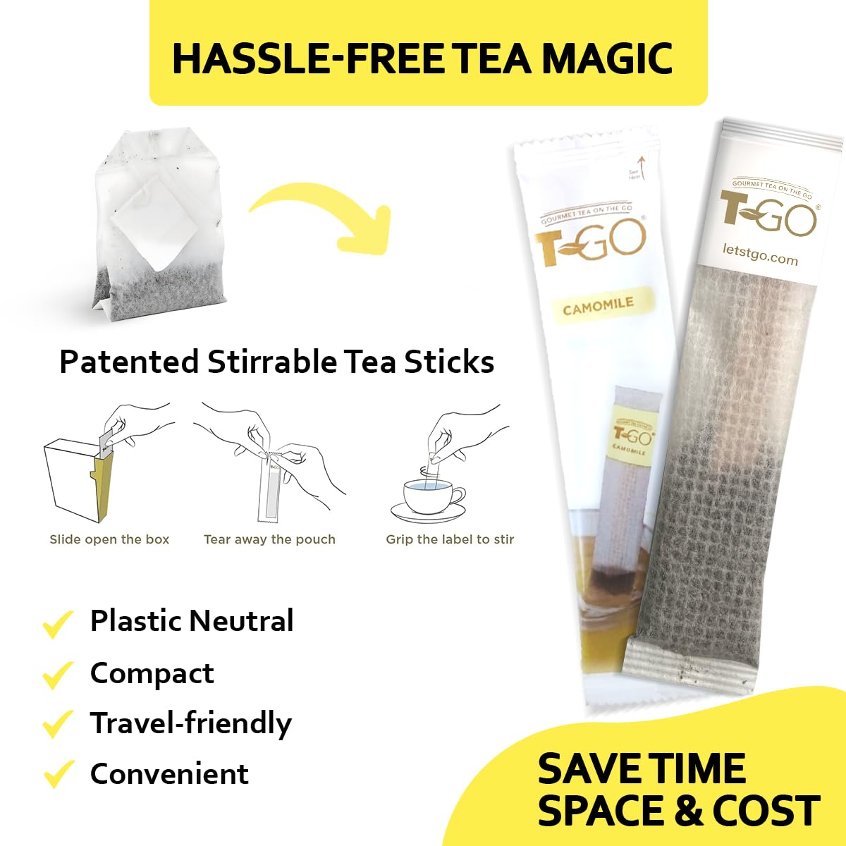 T-GO  Camomile Tea (15 Tea Bags)